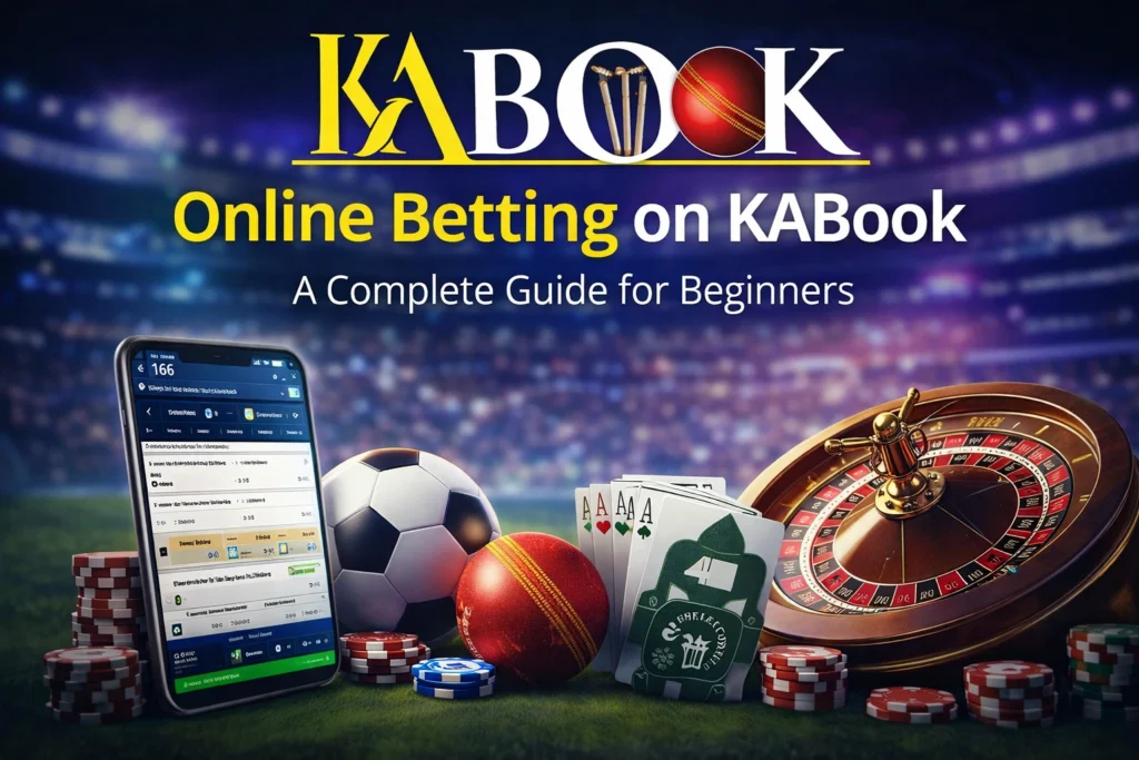 KABook online betting logo with cricket ball and stumps sportsbook platform