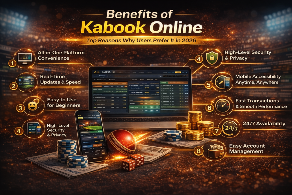 Kabook Online benefits dashboard live cricket interface 2026