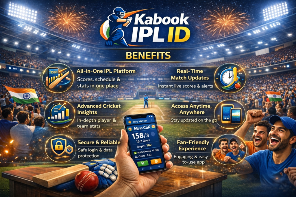 Kabook IPL ID benefits 2026 with live score dashboard player stats and secure cricket platform